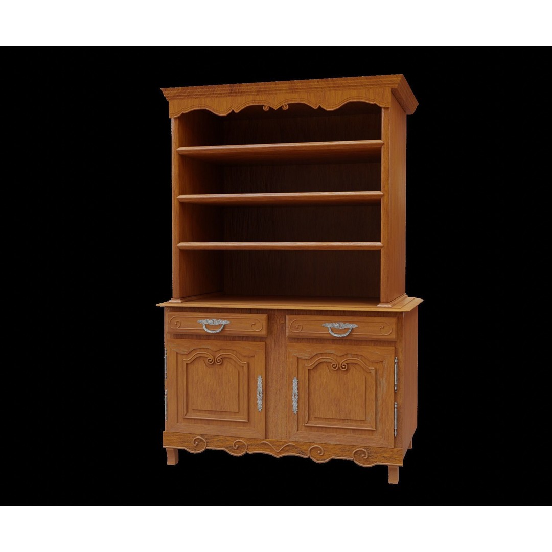 Old Kitchen 3D Model – Vintage Western Style, PBR Textured, FBX, OBJ - View 15