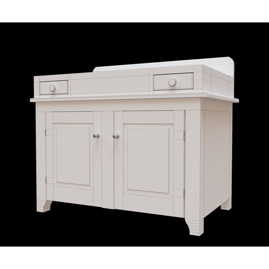 Old Kitchen 3D Model – Vintage Western Style, PBR Textured, FBX, OBJ - View 18