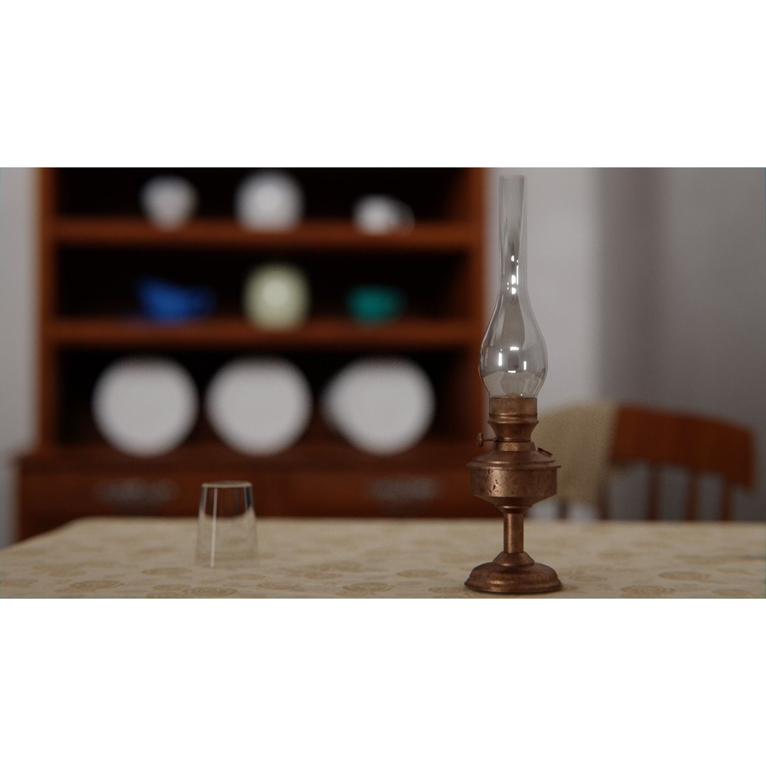 Old Kitchen 3D Model – Vintage Western Style, PBR Textured, FBX, OBJ - View 6