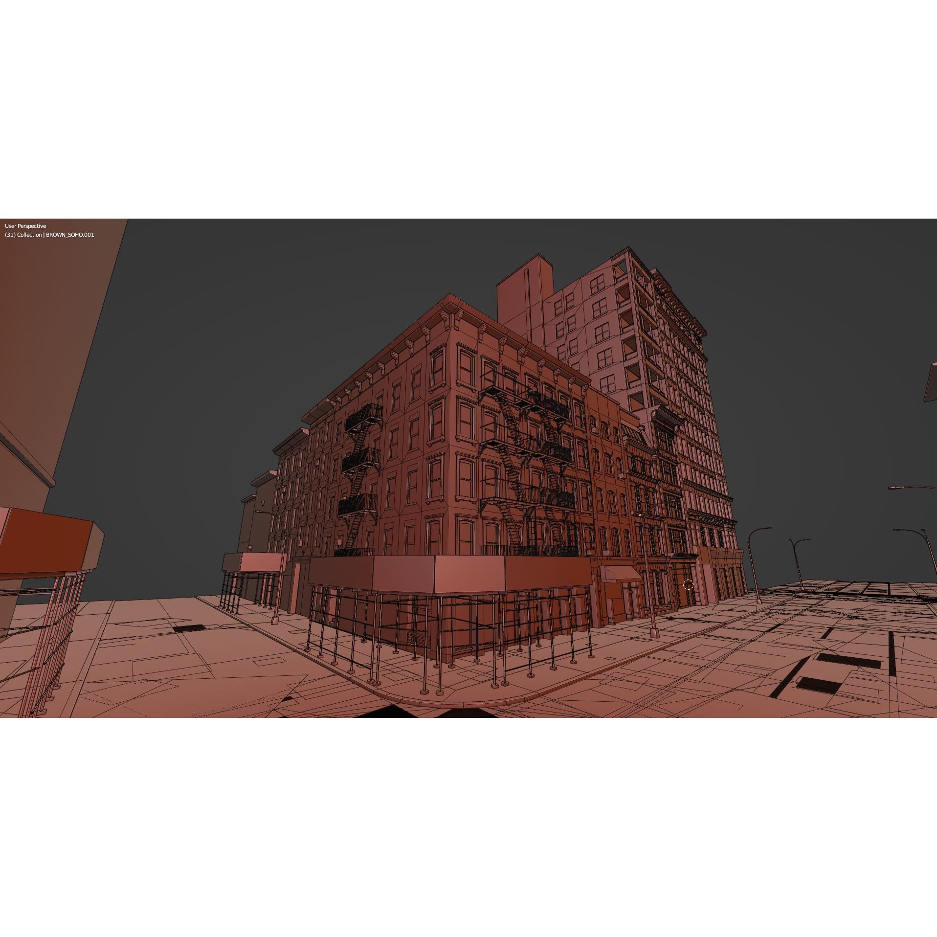 Manhattan Modular City Block - Low-Poly Game-Ready 3D Model - View 13