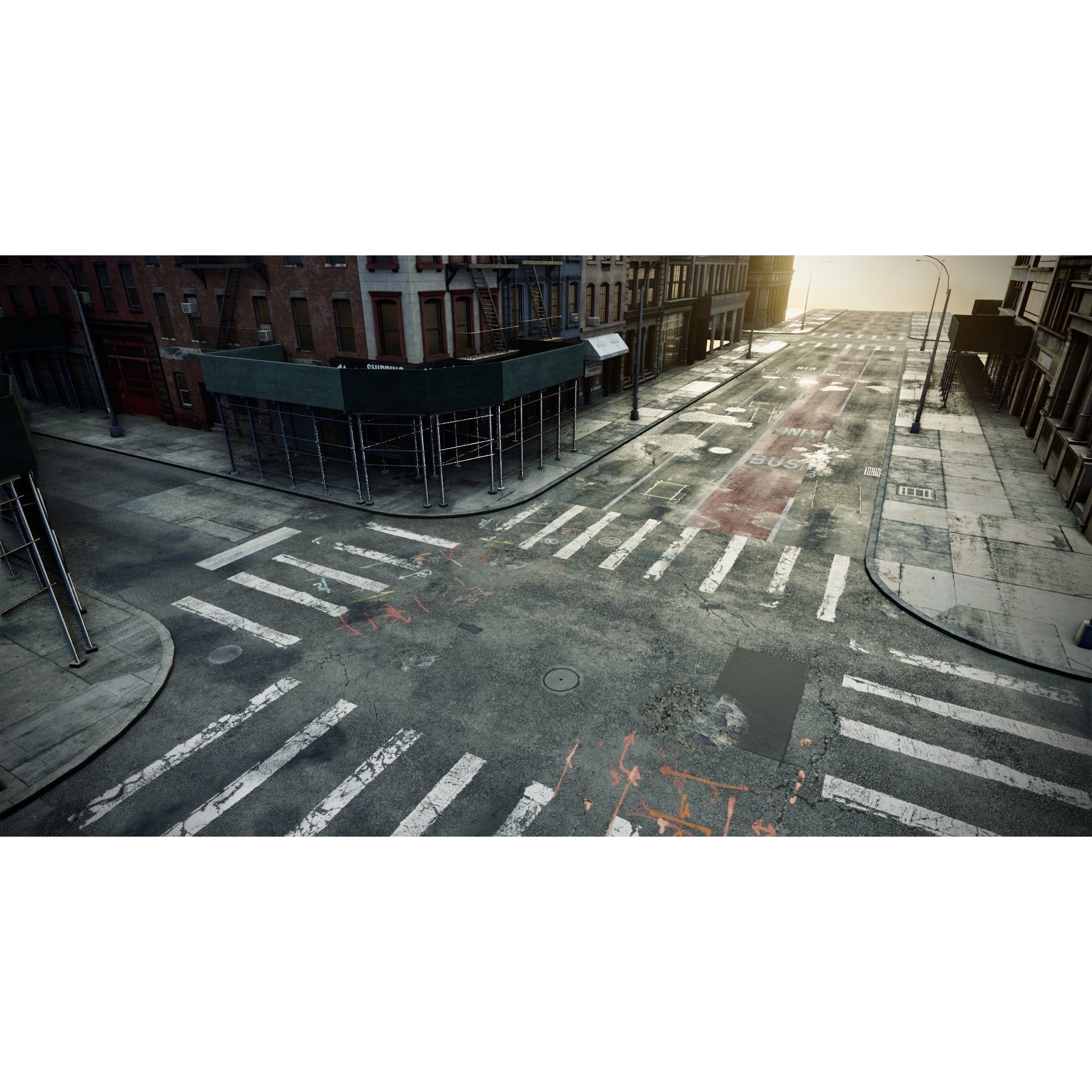 Manhattan Modular City Block - Low-Poly Game-Ready 3D Model - View 5