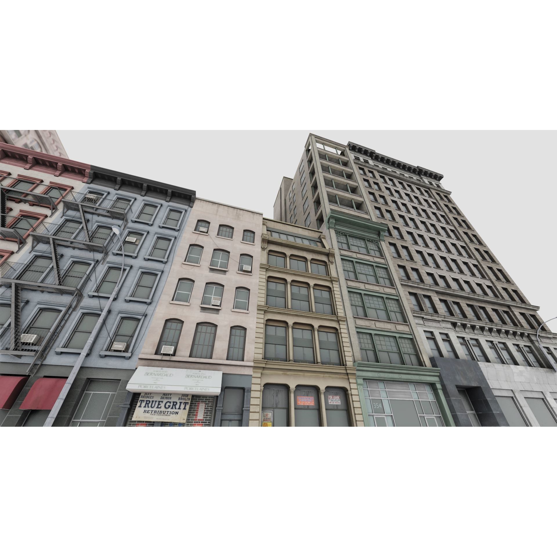 Manhattan Modular City Block - Low-Poly Game-Ready 3D Model - View 6