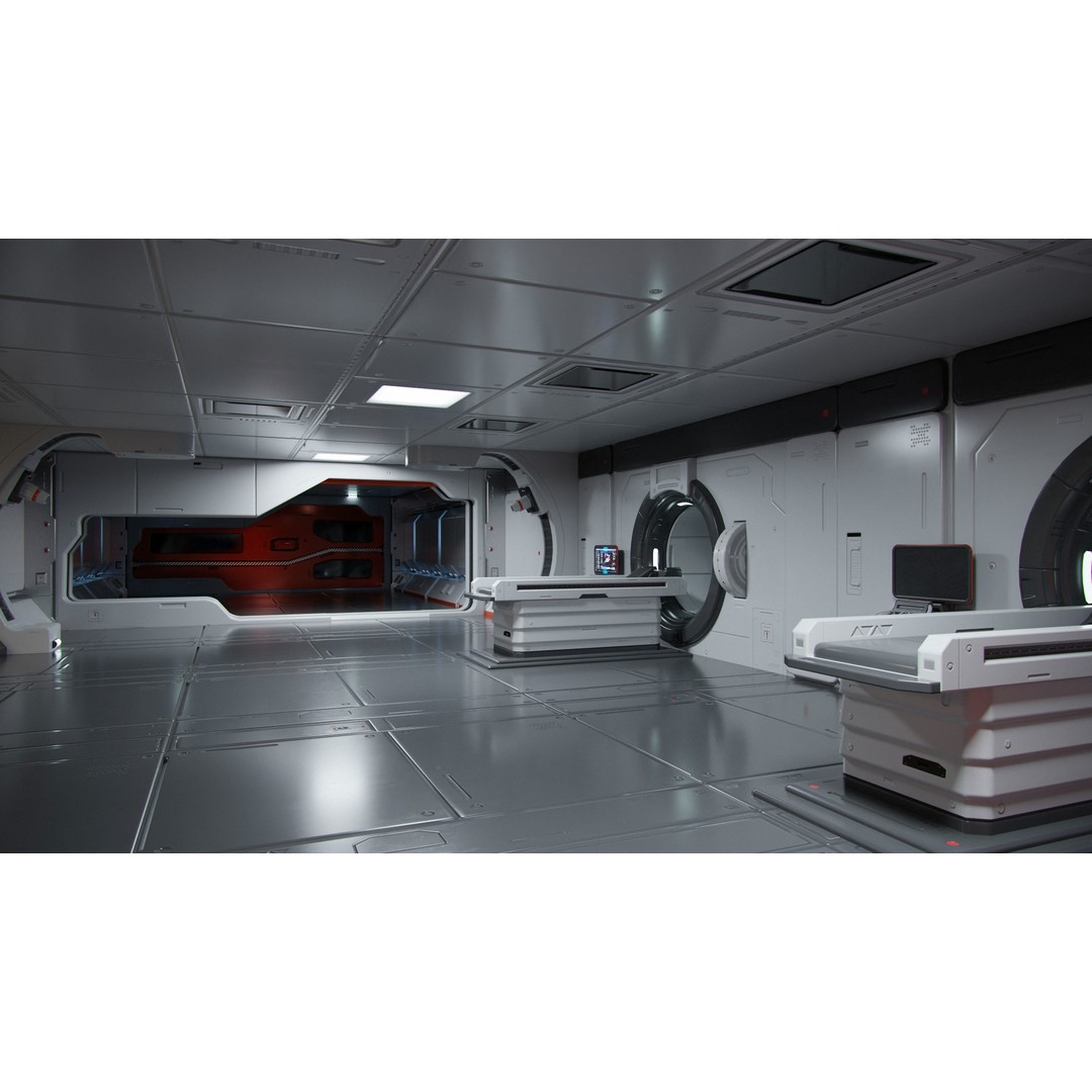 Moon Base Scan Room 3D Model – Low Poly Interior Environment, Blender - View 10