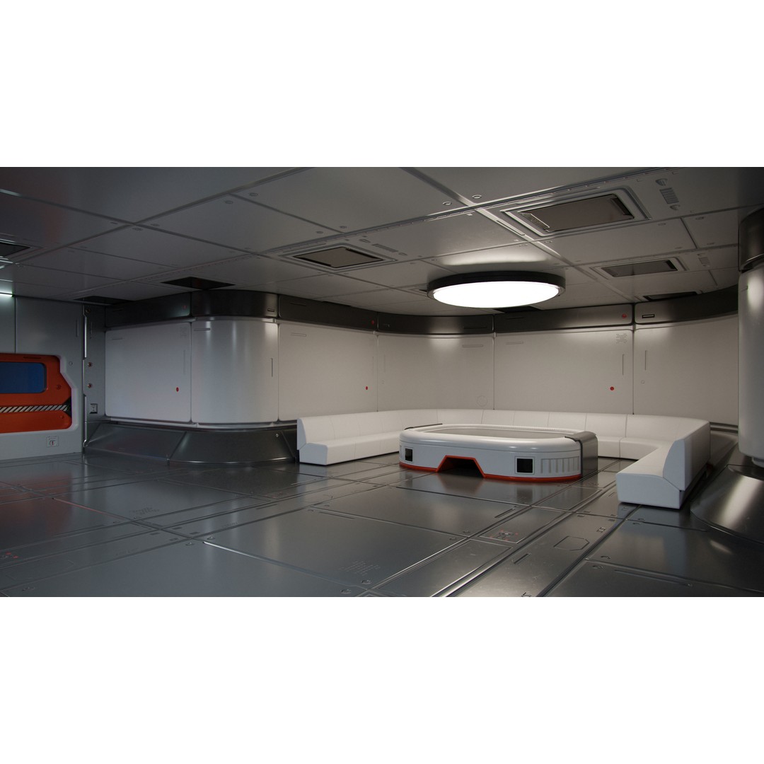 Moon Base Scan Room 3D Model – Low Poly Interior Environment, Blender - View 7