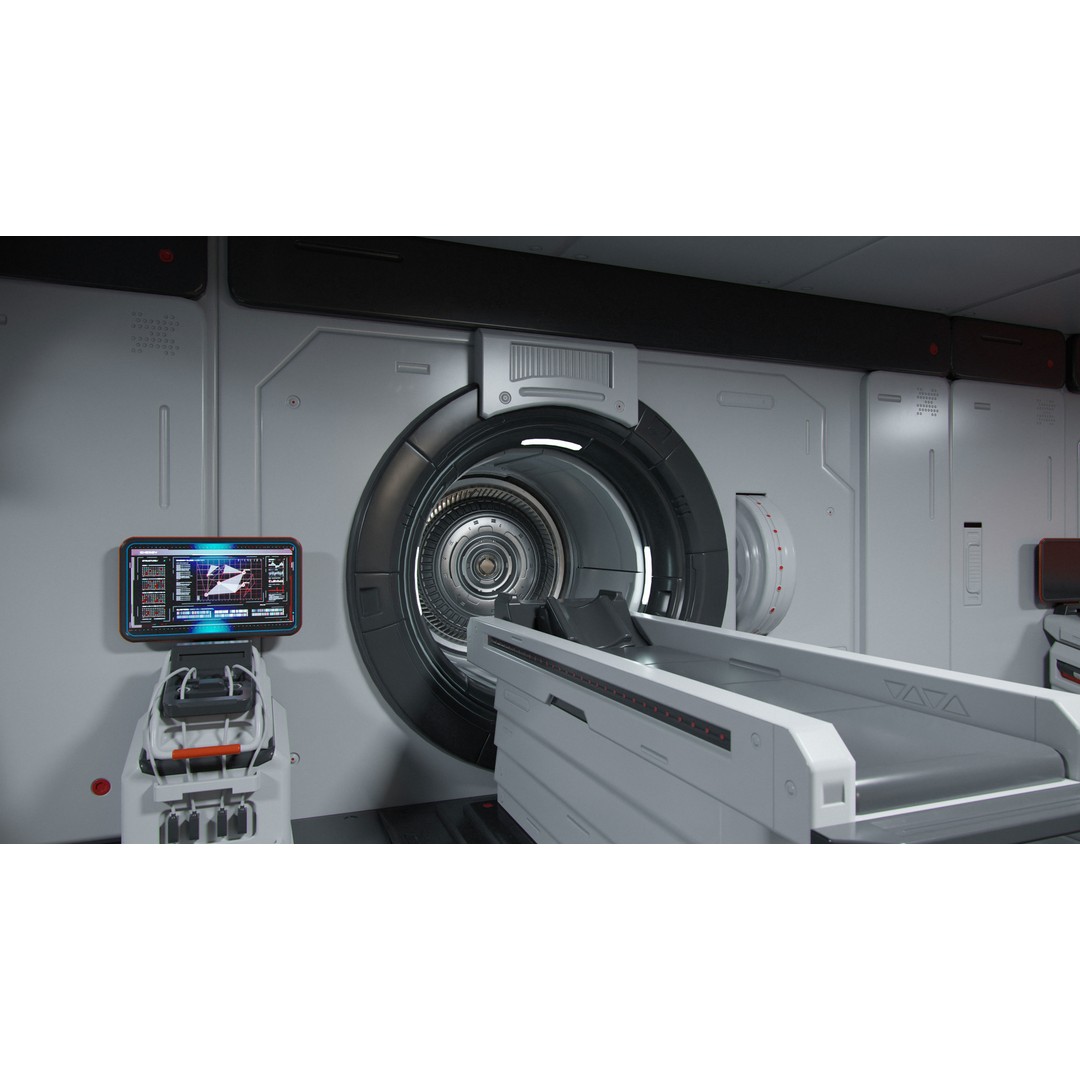 Moon Base Scan Room 3D Model – Low Poly Interior Environment, Blender - View 8