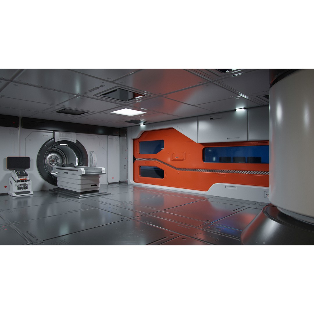 Moon Base Scan Room 3D Model – Low Poly Interior Environment, Blender - View 9