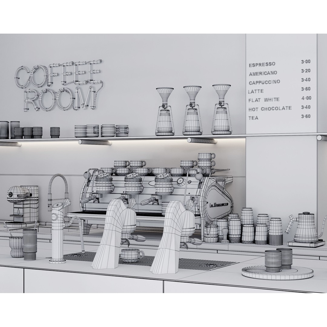 Coffee Shop Interior 3D Model – Fully Textured Scene for 3dsMax - View 10