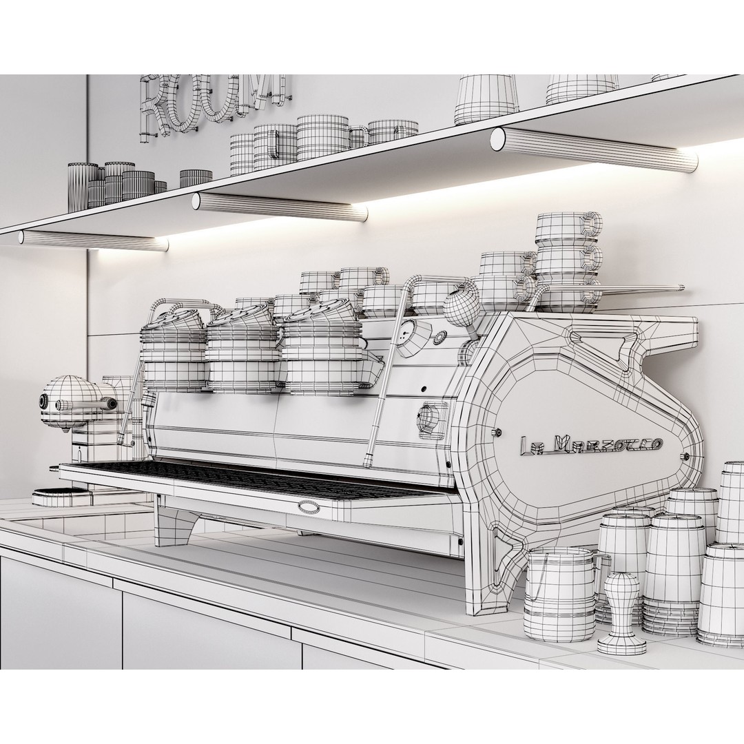 Coffee Shop Interior 3D Model – Fully Textured Scene for 3dsMax - View 4