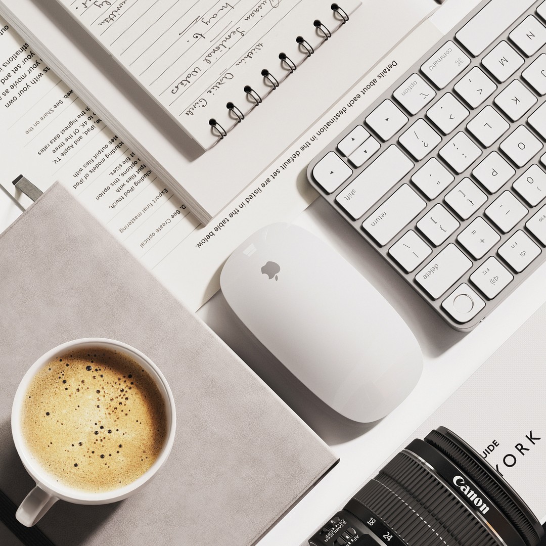 Apple Desktop Composition 3D Model – Office Setup, FBX, OBJ - View 5