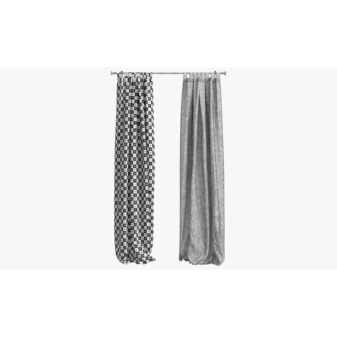 Ikea Lenda Curtains 3D Model – Realistic Fabric Textiles, FBX, OBJ - View 10