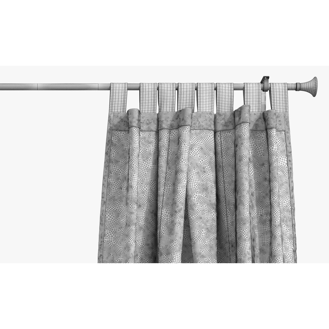 Ikea Lenda Curtains 3D Model – Realistic Fabric Textiles, FBX, OBJ - View 11