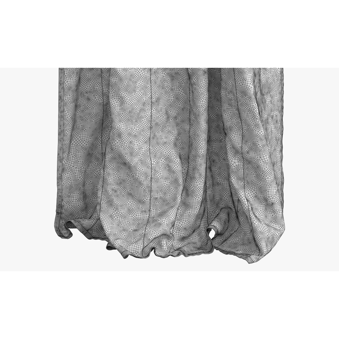 Ikea Lenda Curtains 3D Model – Realistic Fabric Textiles, FBX, OBJ - View 12