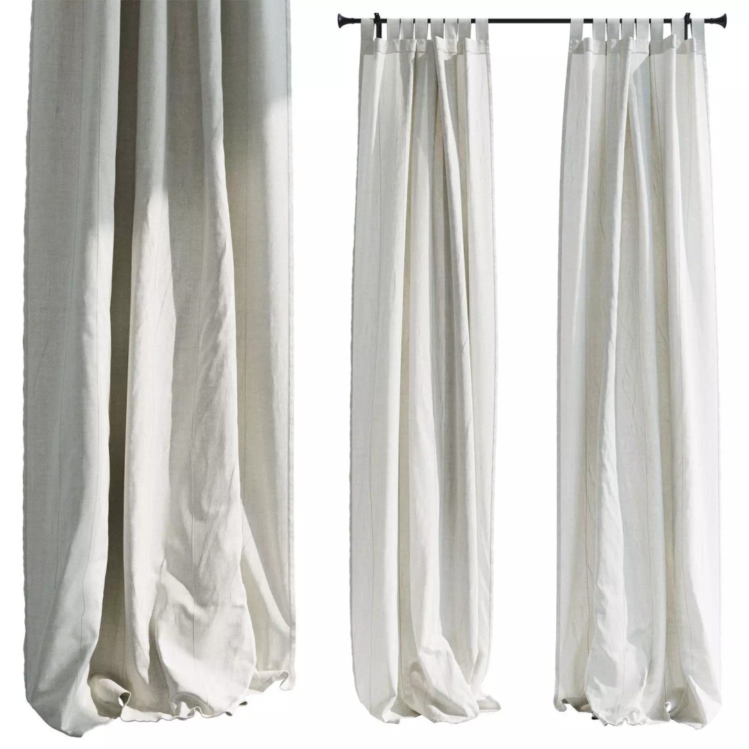Ikea Lenda Curtains 3D Model – Realistic Fabric Textiles, FBX, OBJ - View 2