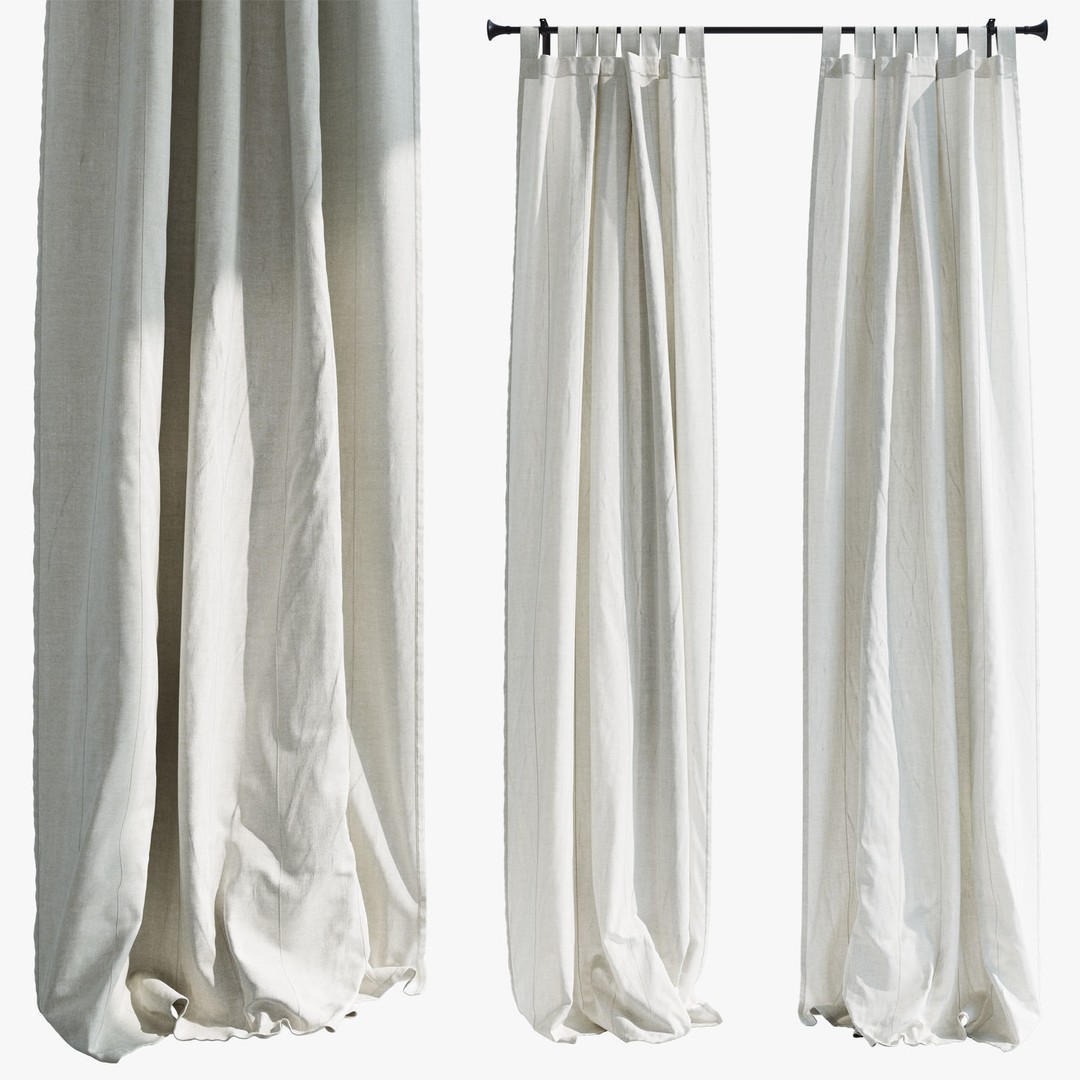 Ikea Lenda Curtains 3D Model – Realistic Fabric Textiles, FBX, OBJ - View 3