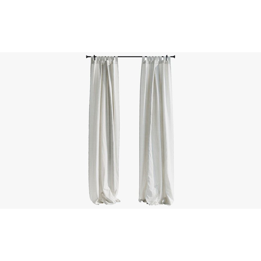Ikea Lenda Curtains 3D Model – Realistic Fabric Textiles, FBX, OBJ - View 4