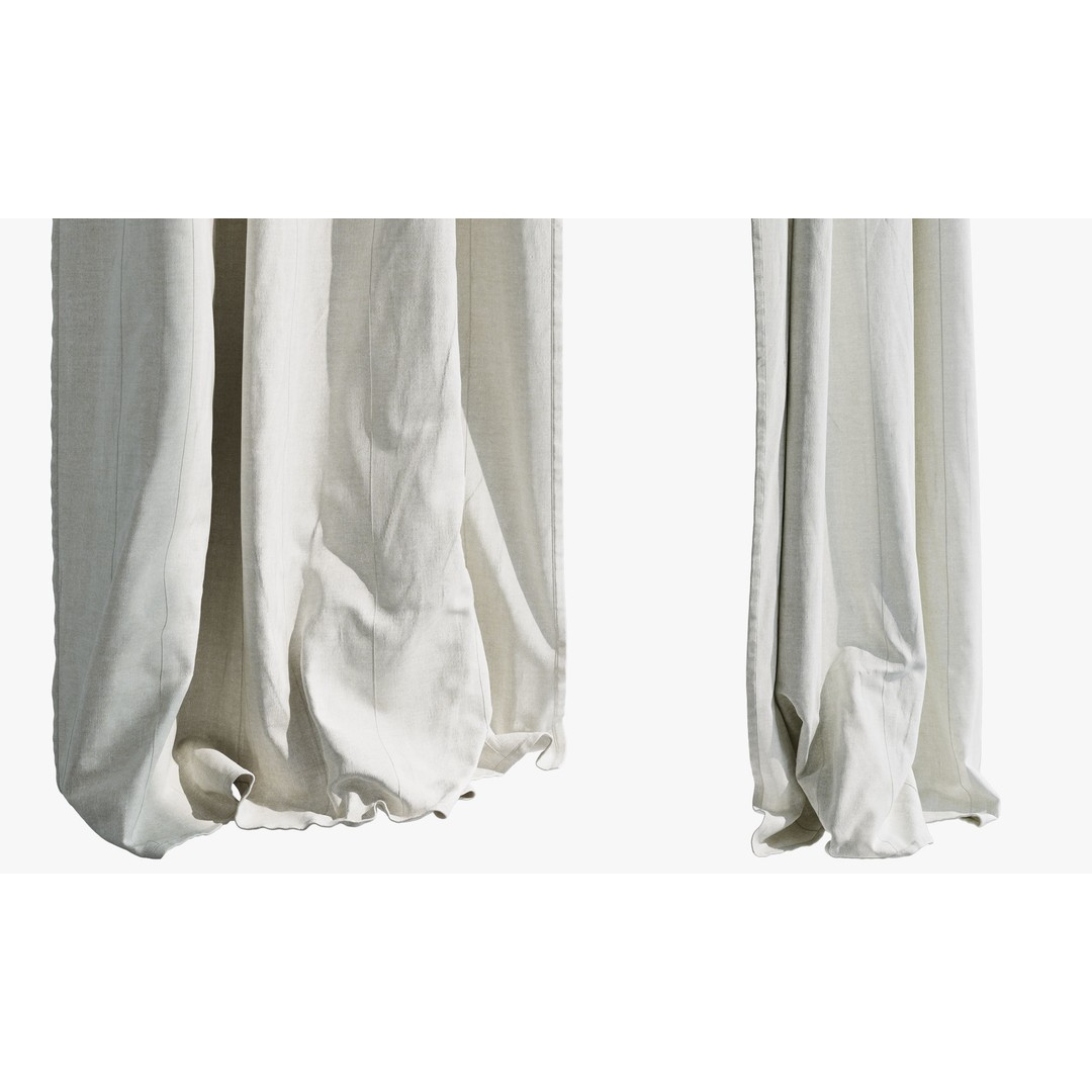Ikea Lenda Curtains 3D Model – Realistic Fabric Textiles, FBX, OBJ - View 6