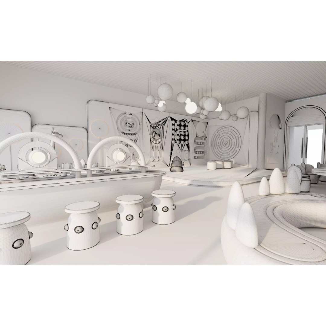 Kids Playroom 3D Model – Modern Interior with Interactive Design, FBX & OBJ