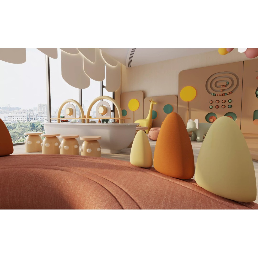 Kids Playroom 3D Model – Modern Interior with Interactive Design, FBX & OBJ - View 10