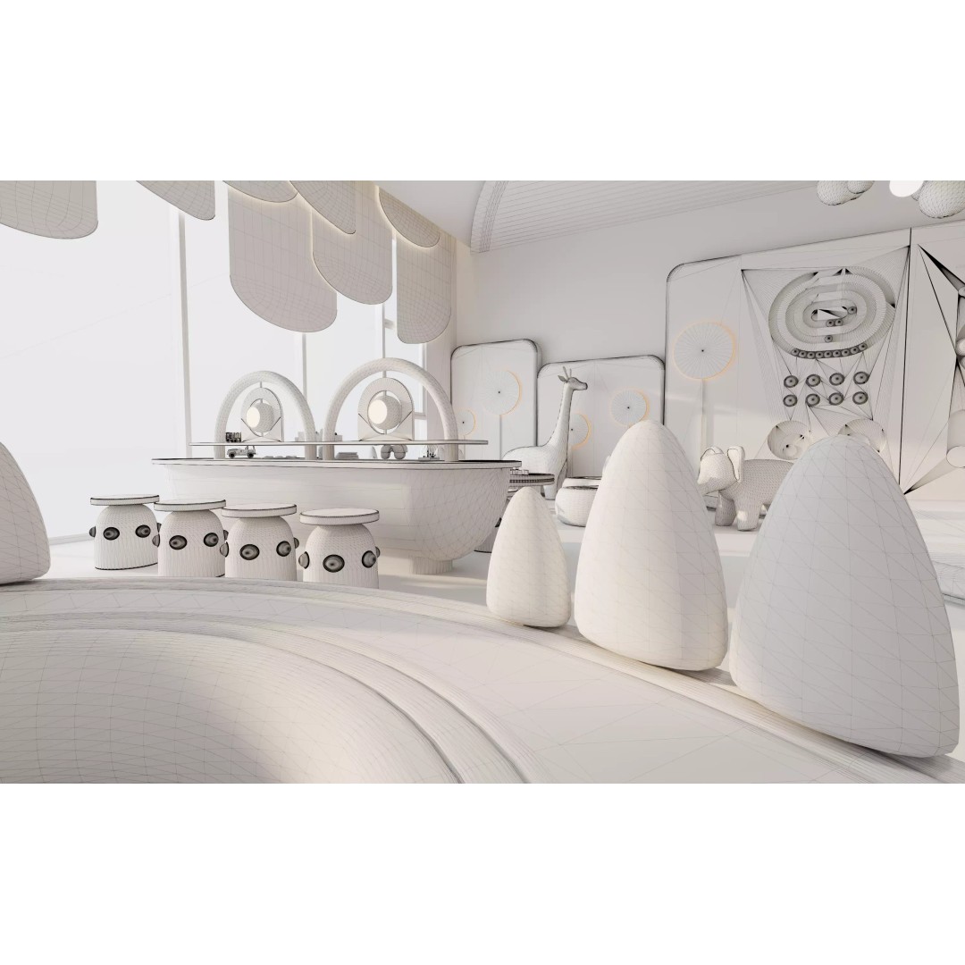 Kids Playroom 3D Model – Modern Interior with Interactive Design, FBX & OBJ - View 20