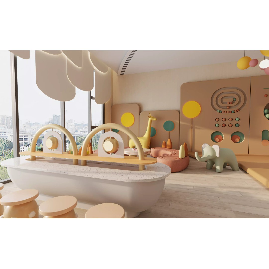 Kids Playroom 3D Model – Modern Interior with Interactive Design, FBX & OBJ - View 4