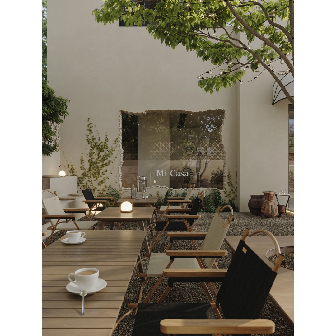 Cafe Restaurant Interior 3D Model – Fully Textured Scene, Corona Renderer - View 13