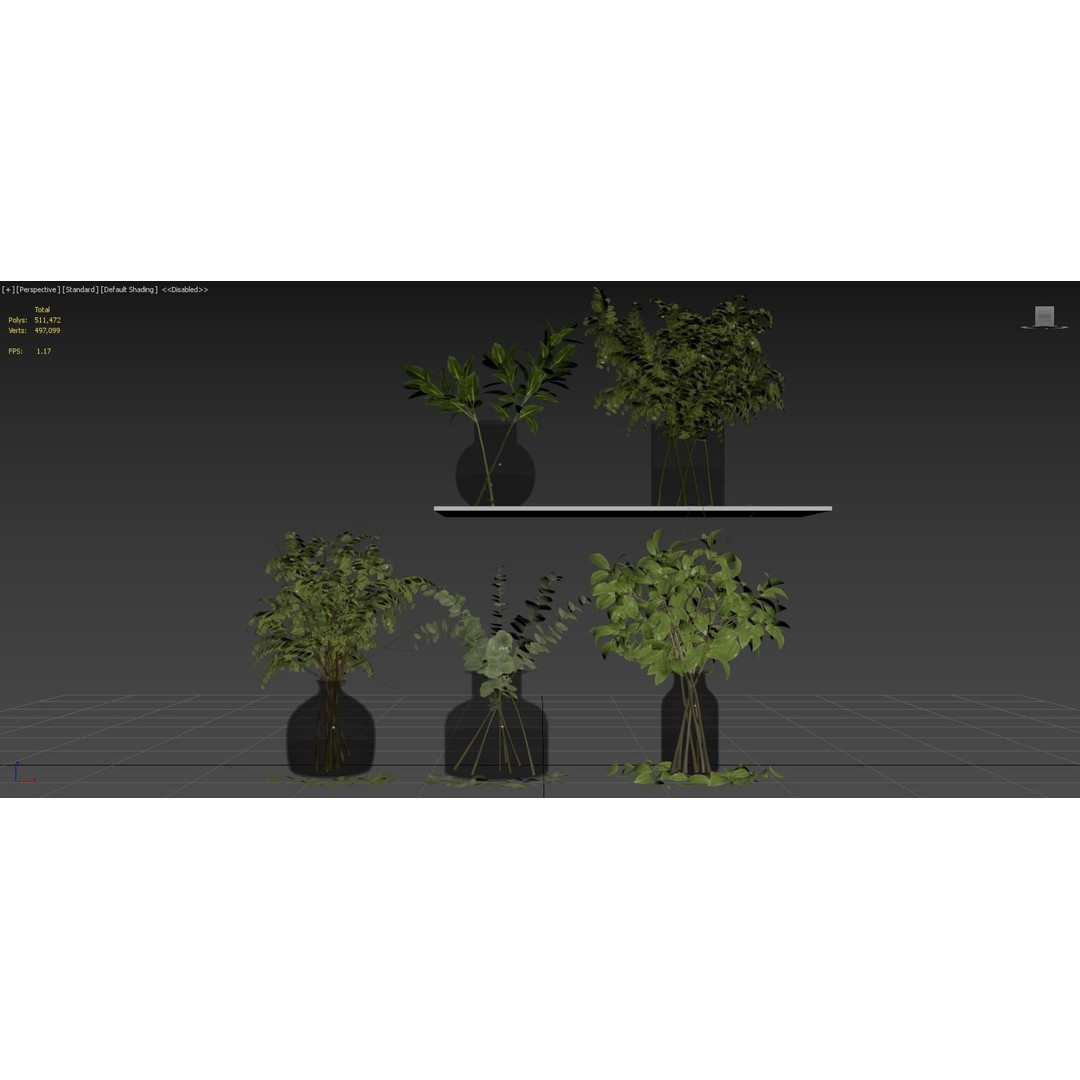 Indoor Plants 3D Model – High Poly PBR Asset, OBJ and 3Dmax - View 9