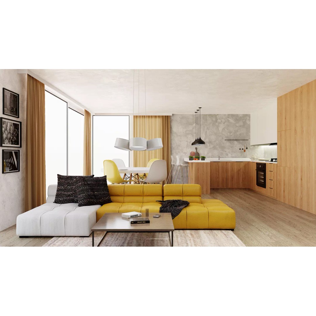 Interior Scene 3D Model – High Poly Living Room with PBR Textures, Blender - View 2