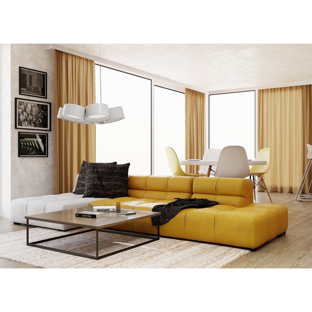 Interior Scene 3D Model – High Poly Living Room with PBR Textures, Blender - View 3