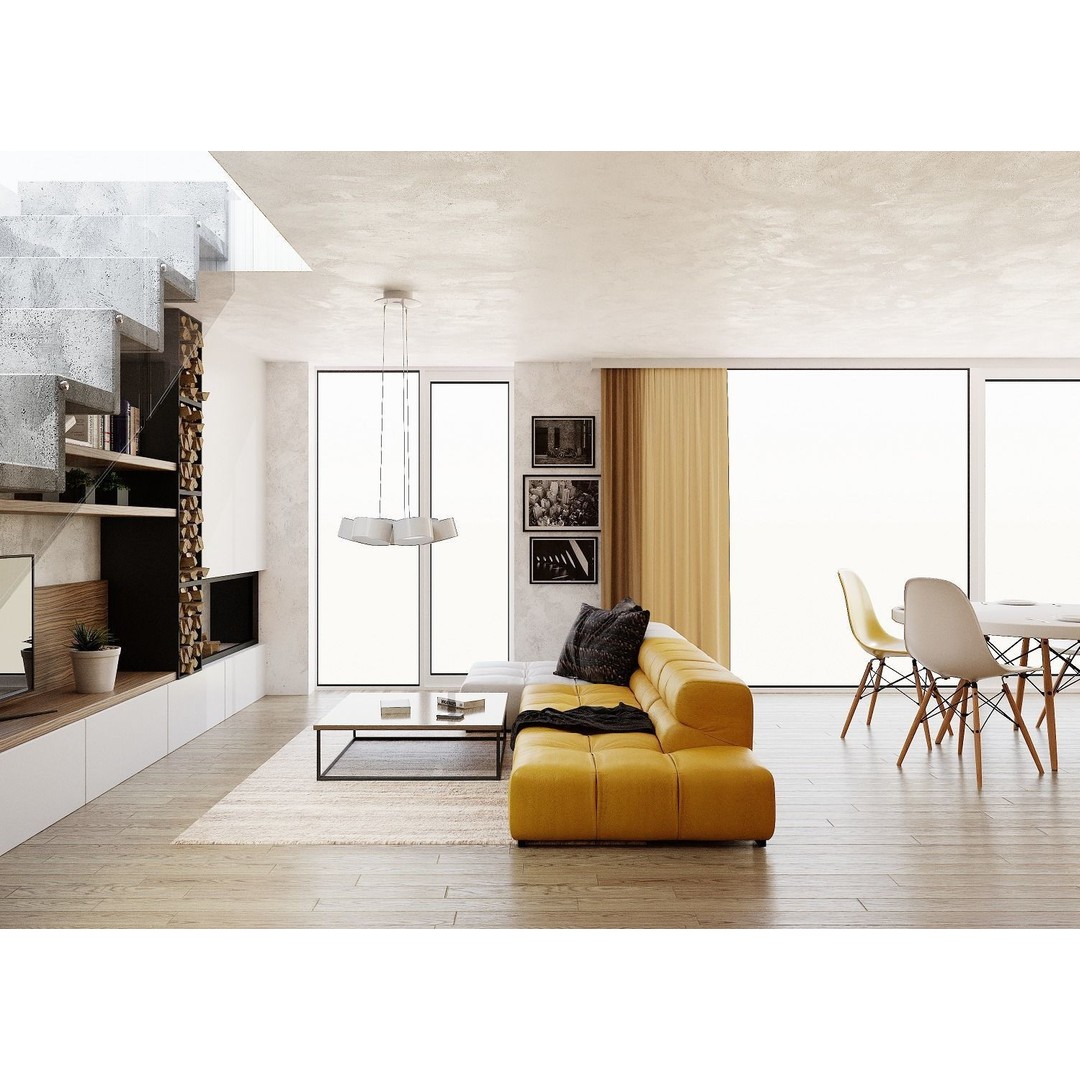 Interior Scene 3D Model – High Poly Living Room with PBR Textures, Blender - View 4