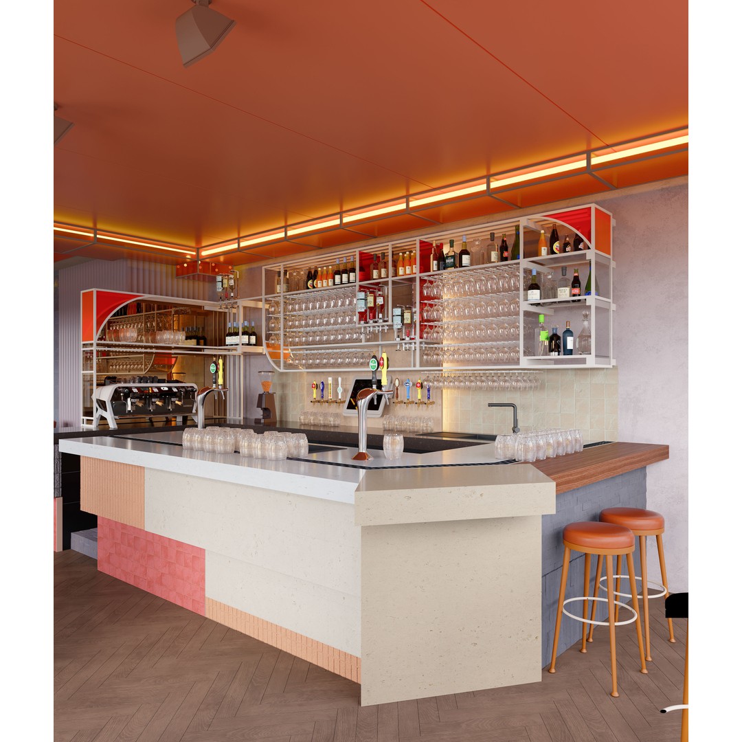 Indoor Bar 3D Model – Realistic Daytime Interior, FBX & OBJ Formats - View 11