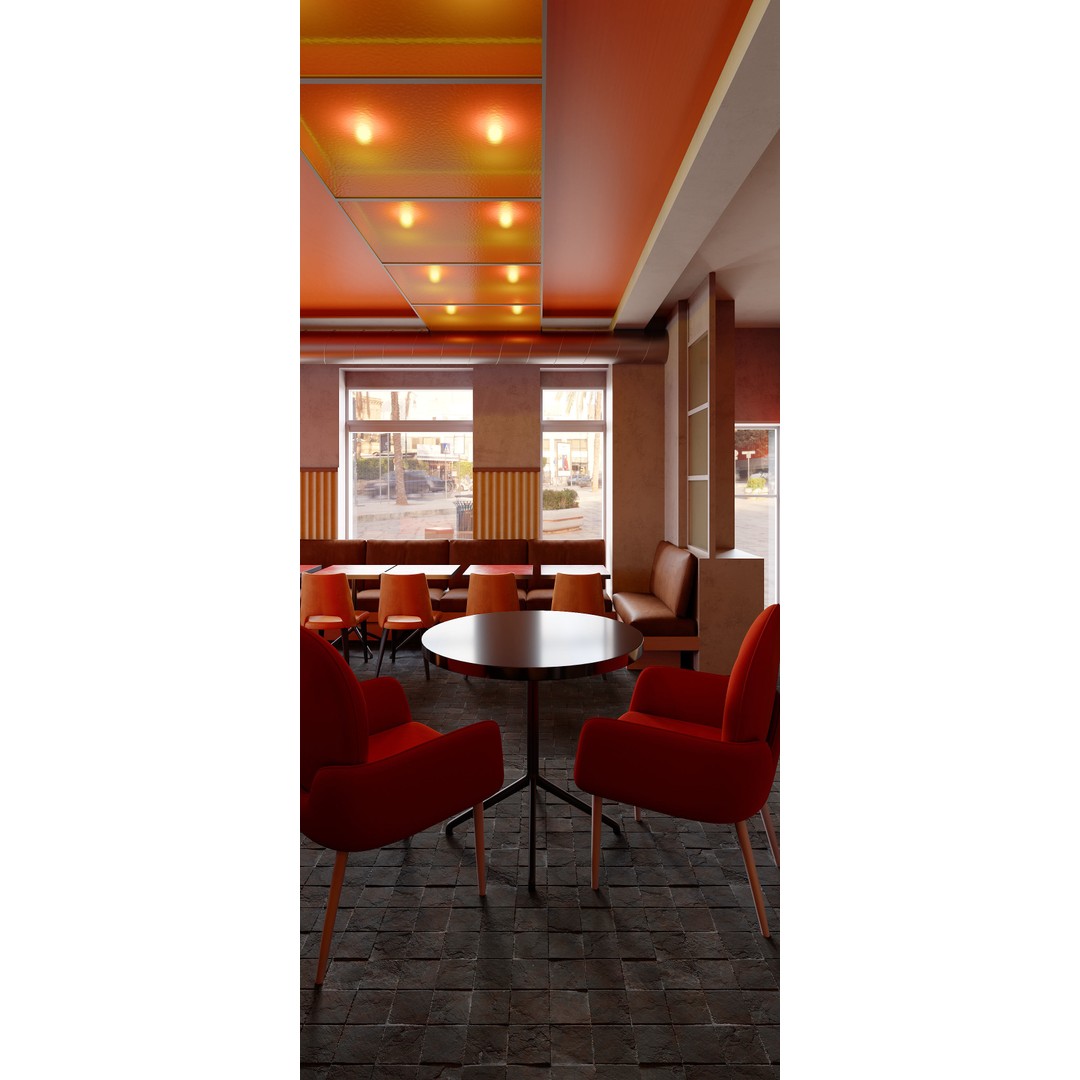 Indoor Bar 3D Model – Realistic Daytime Interior, FBX & OBJ Formats - View 14