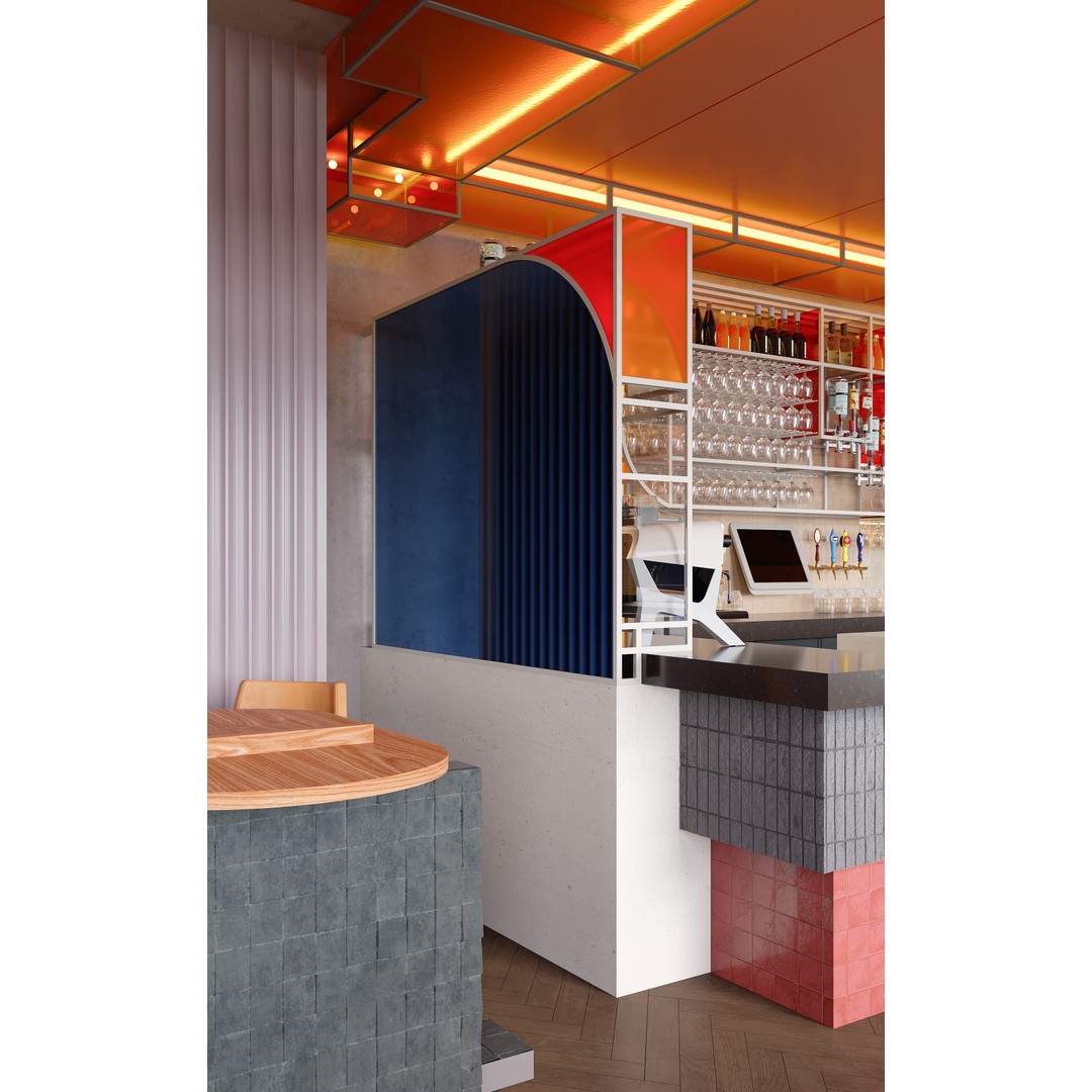 Indoor Bar 3D Model – Realistic Daytime Interior, FBX & OBJ Formats - View 3