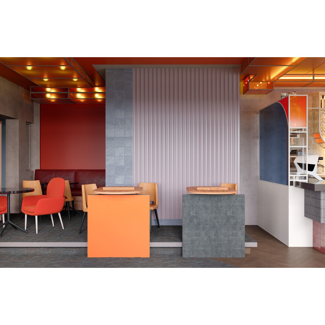Indoor Bar 3D Model – Realistic Daytime Interior, FBX & OBJ Formats - View 5