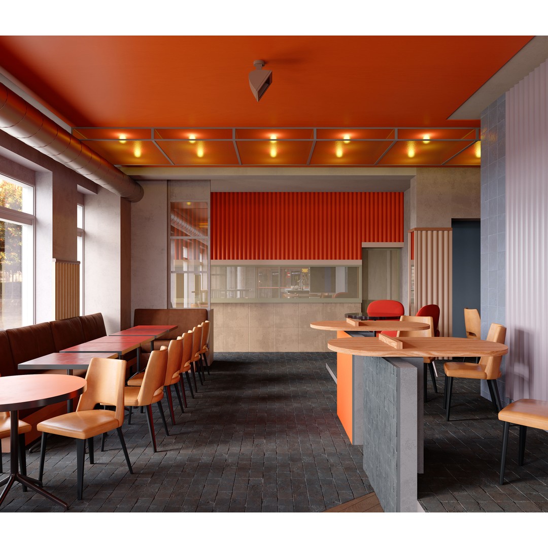 Indoor Bar 3D Model – Realistic Daytime Interior, FBX & OBJ Formats - View 8