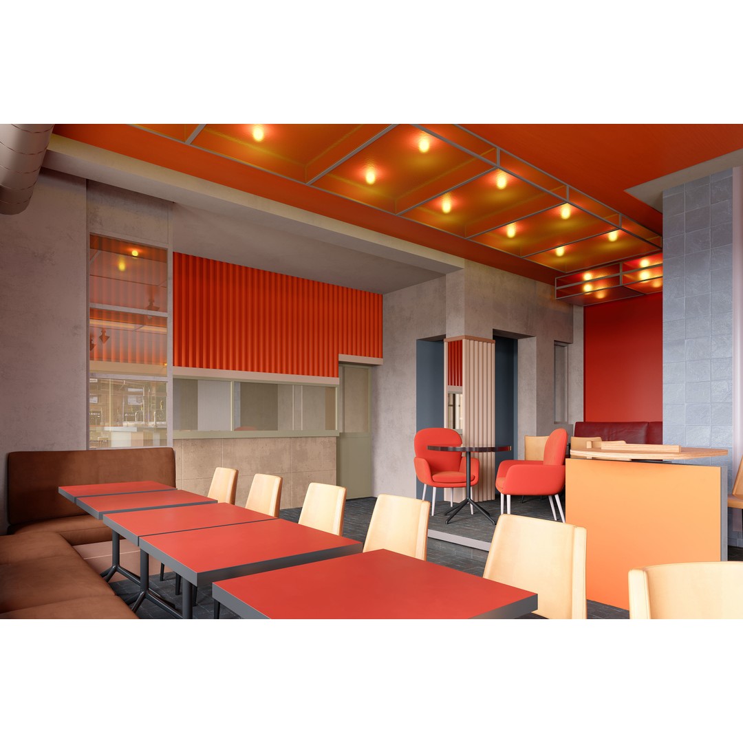 Indoor Bar 3D Model – Realistic Daytime Interior, FBX & OBJ Formats - View 9