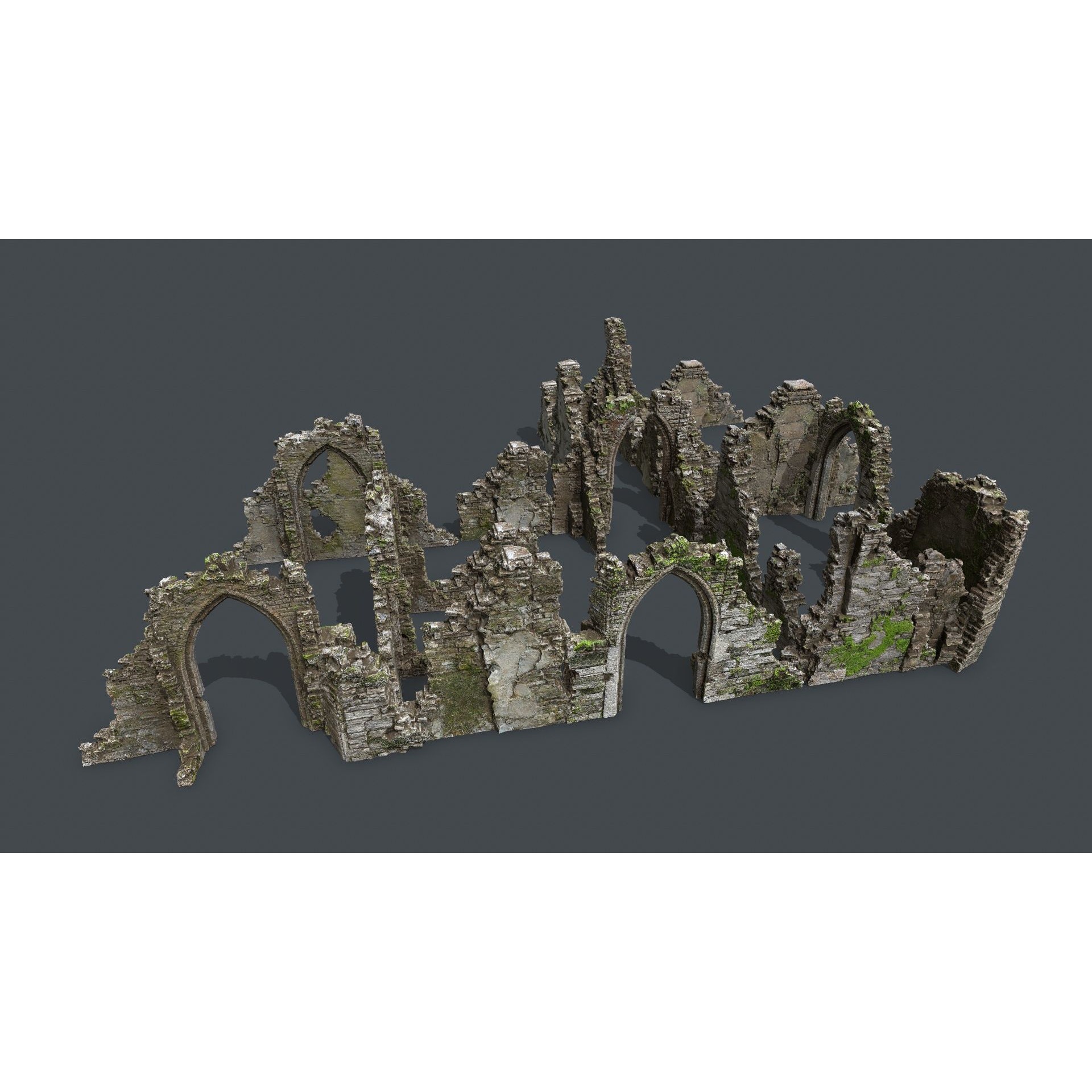 Old Ruins - Low-Poly Game-Ready 3D Model - View 3