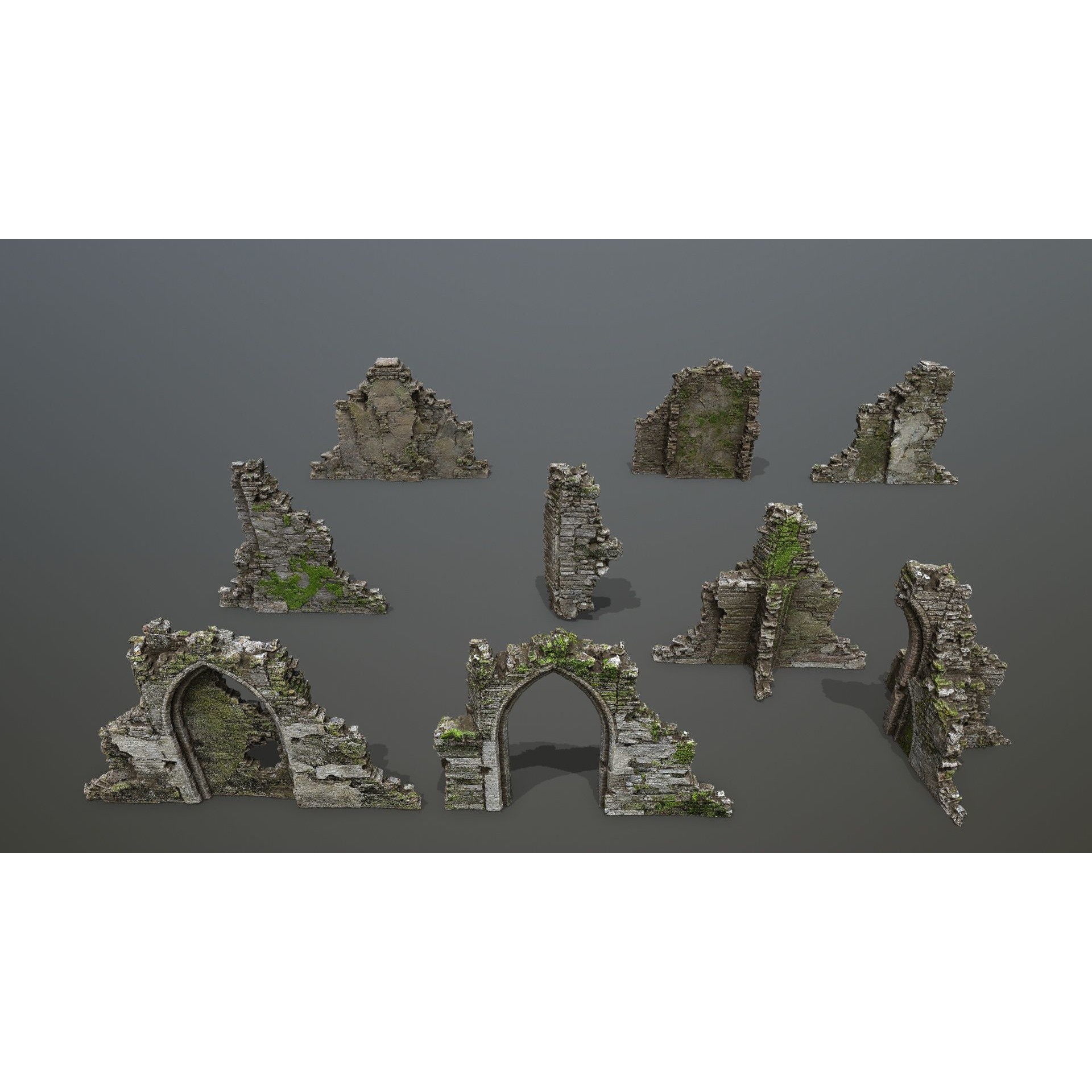 Old Ruins - Low-Poly Game-Ready 3D Model - View 6