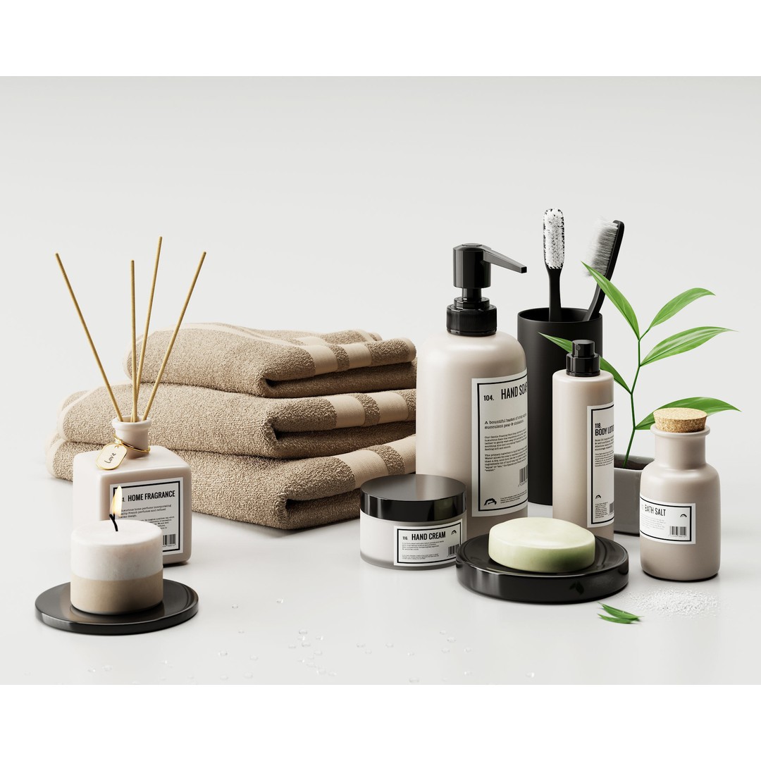 Bathroom Set 3D Model – Textured Interior Asset for Corona Renderer - View 3