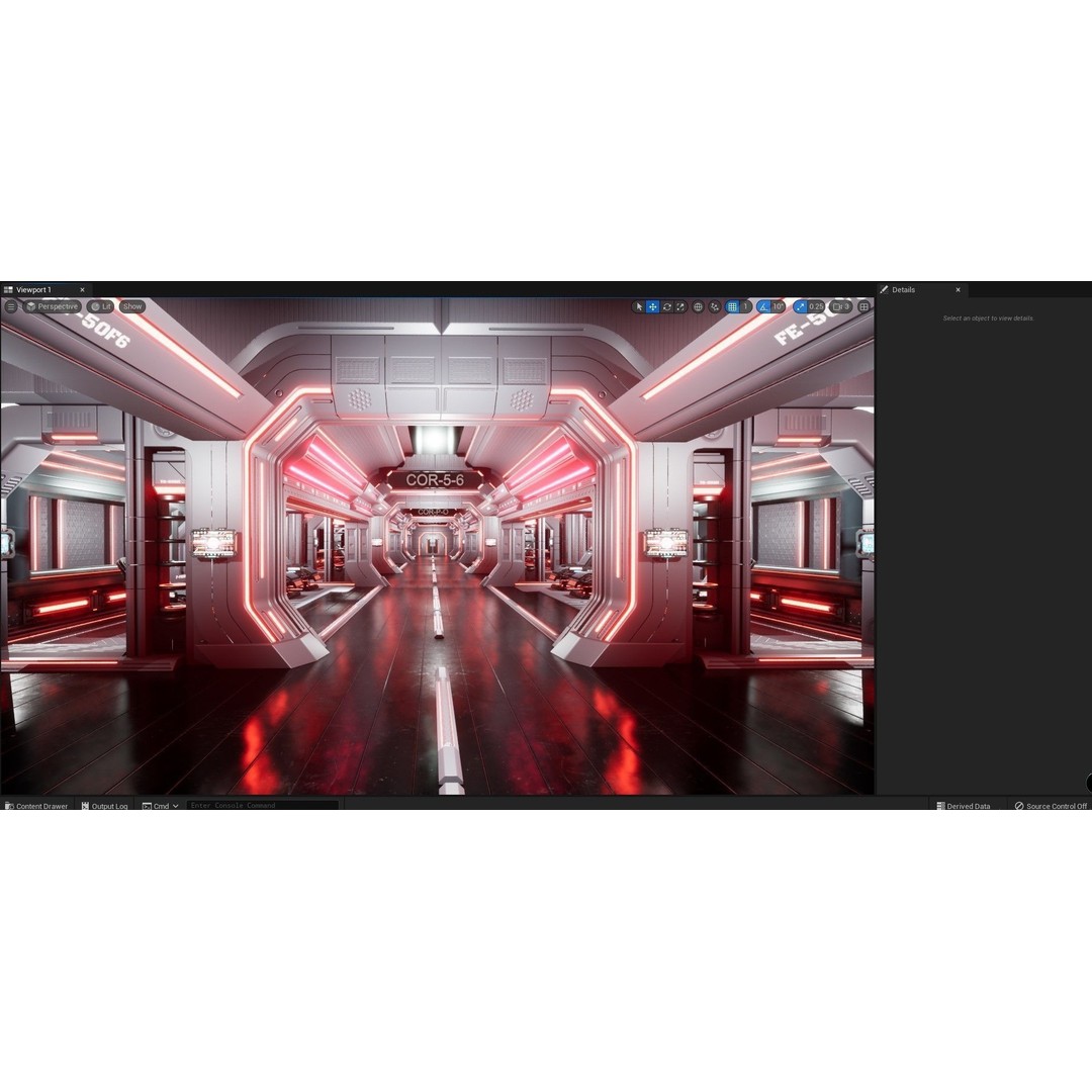 Sci-Fi Modular Interior Space Station 3D Model – PBR Textured, Game-Ready Formats - View 14