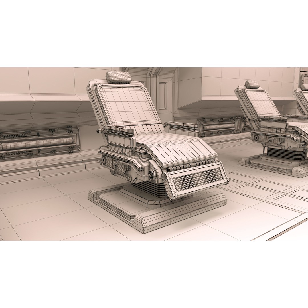 Sci-Fi Modular Interior Space Station 3D Model – PBR Textured, Game-Ready Formats - View 18