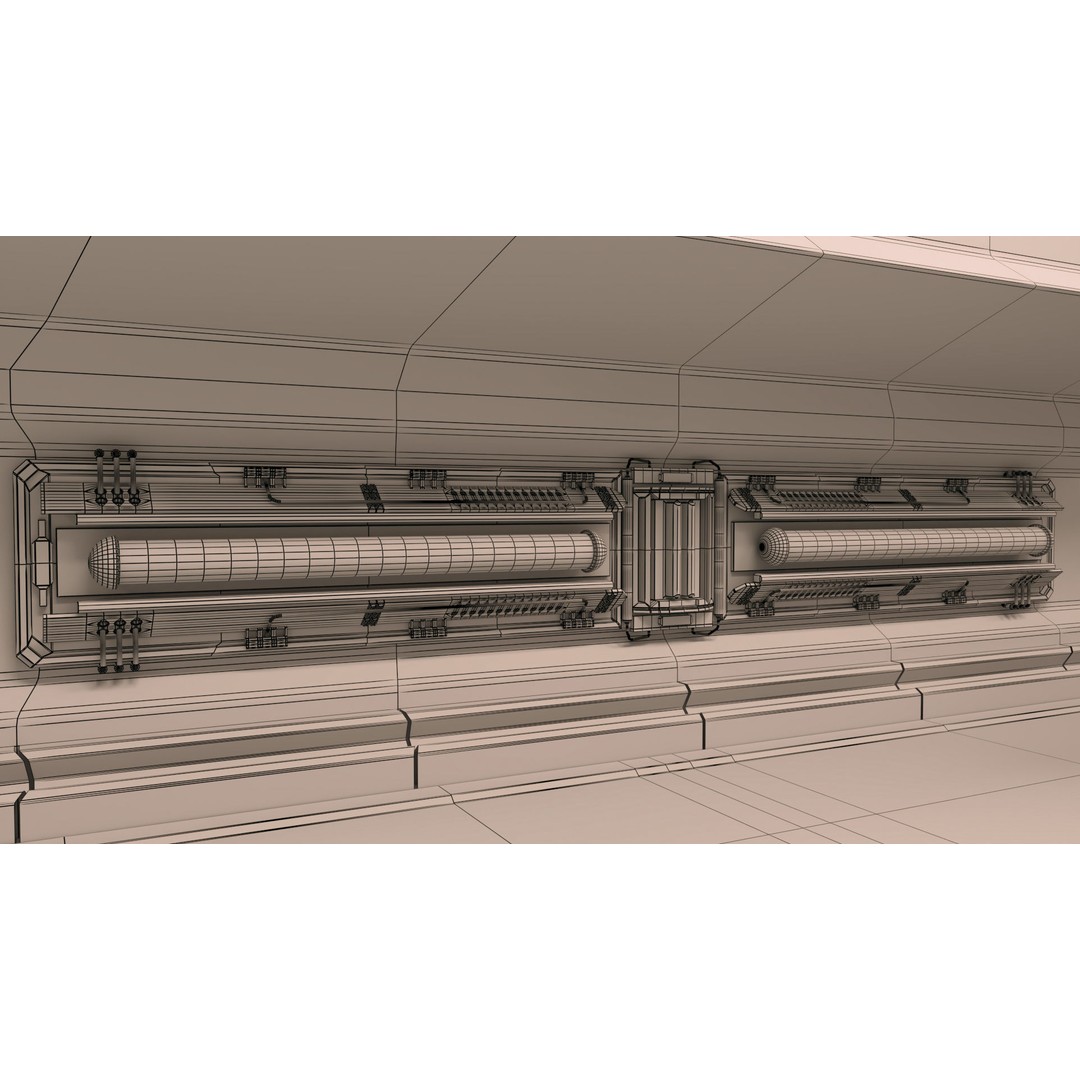 Sci-Fi Modular Interior Space Station 3D Model – PBR Textured, Game-Ready Formats - View 19
