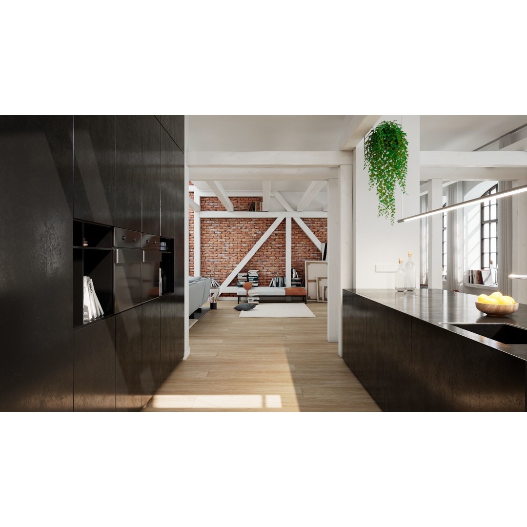 Workshop Apartment 3D Model – Modern Interior Design, Cinema 4D - View 12