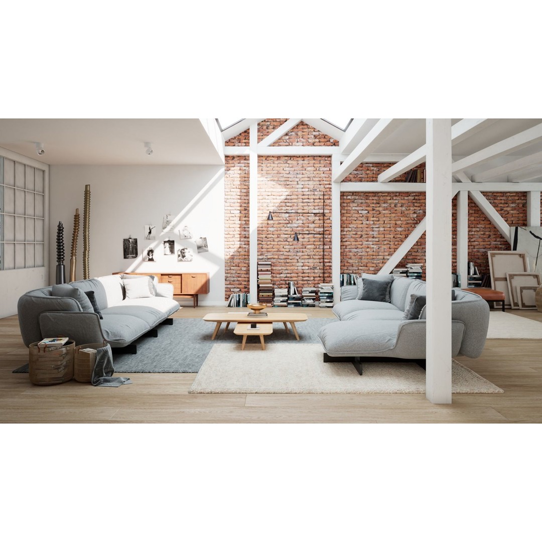 Workshop Apartment 3D Model – Modern Interior Design, Cinema 4D - View 3