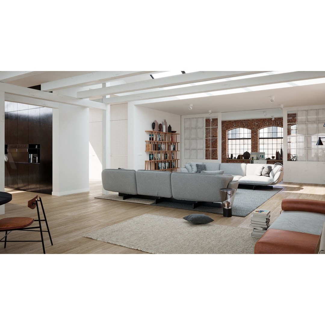 Workshop Apartment 3D Model – Modern Interior Design, Cinema 4D - View 8