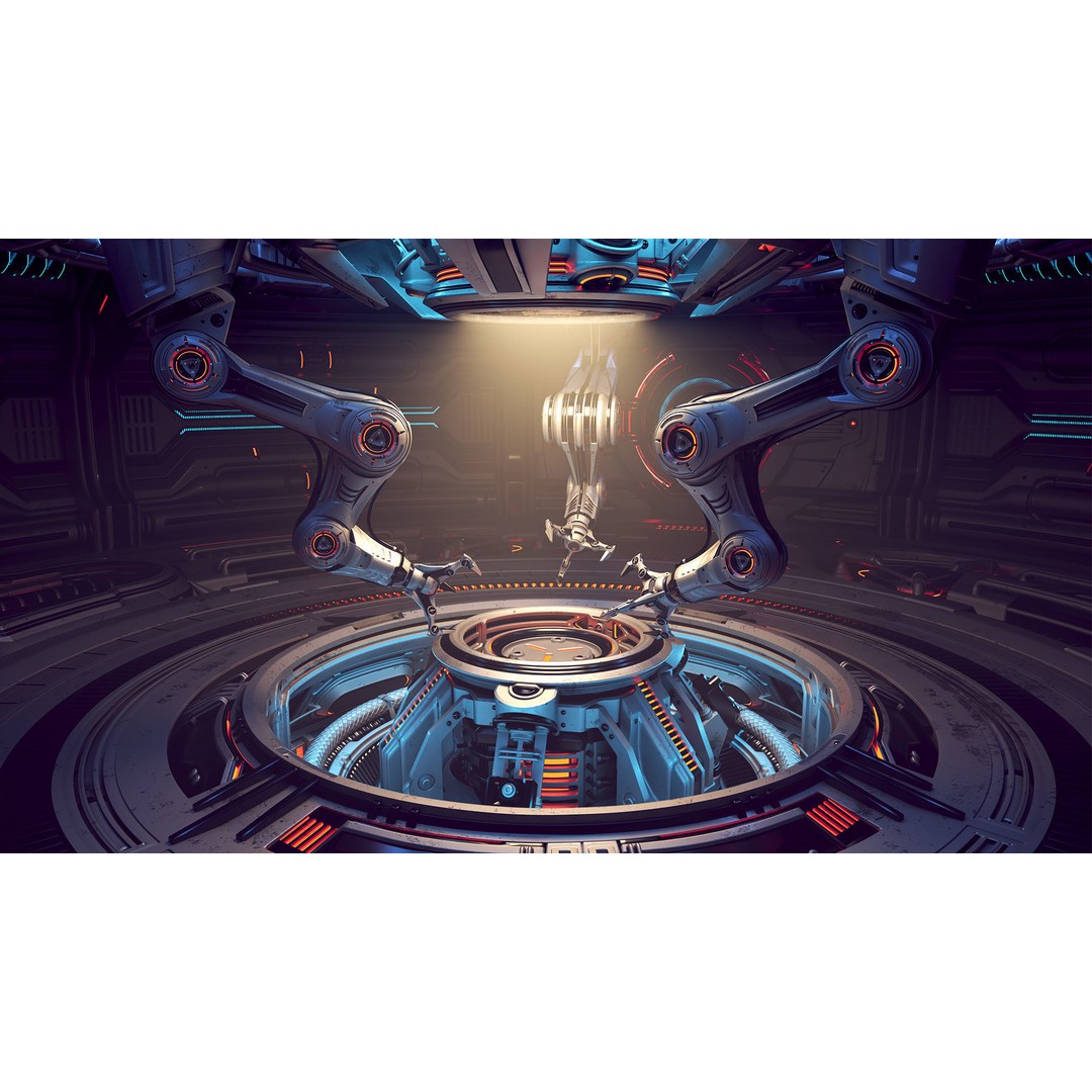 Sci-Fi Construction Lab 3D Model – Rigged, Subdivision Ready, FBX