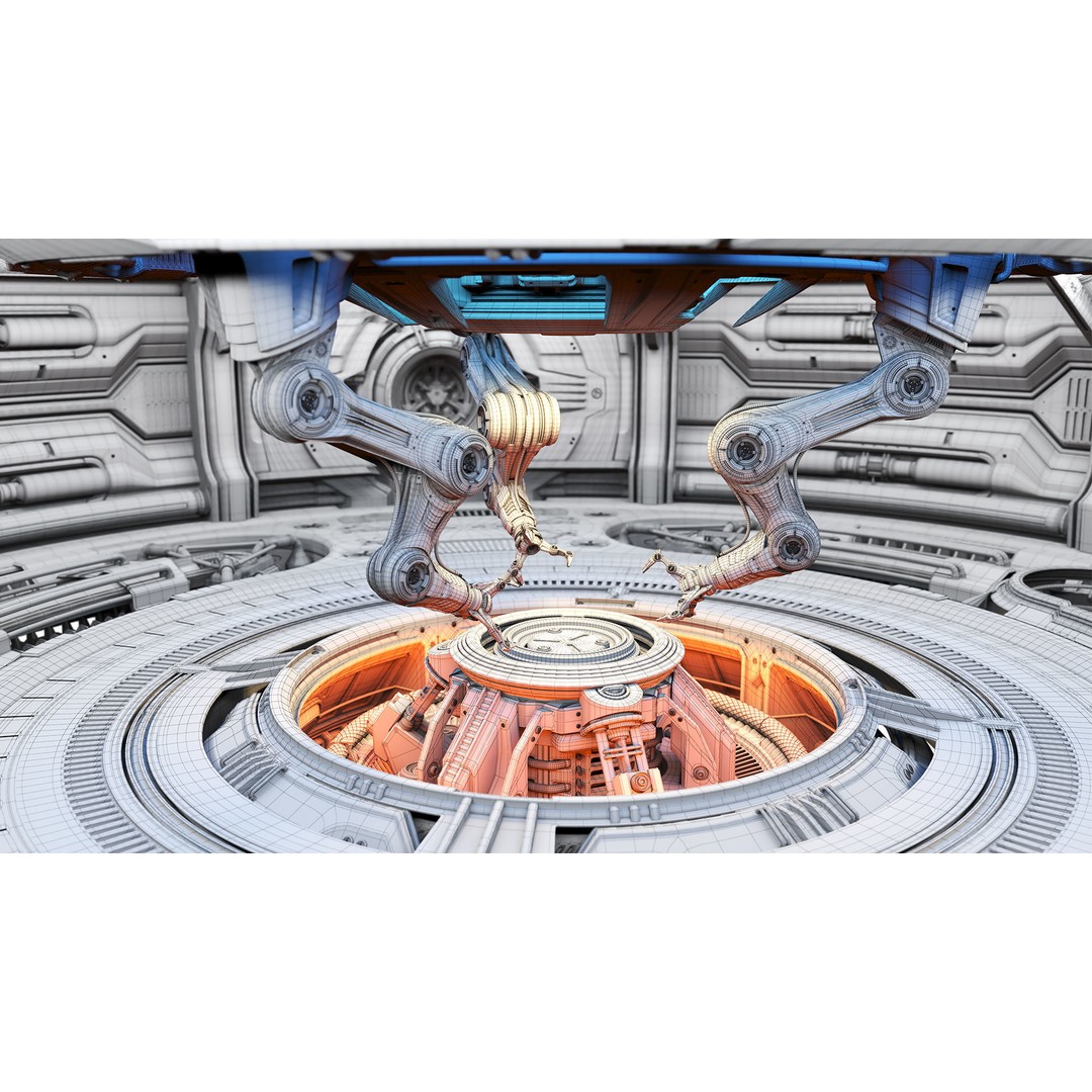 Sci-Fi Construction Lab 3D Model – Rigged, Subdivision Ready, FBX - View 16