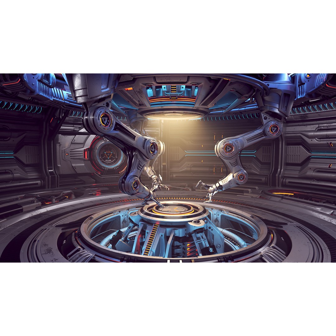 Sci-Fi Construction Lab 3D Model – Rigged, Subdivision Ready, FBX - View 20