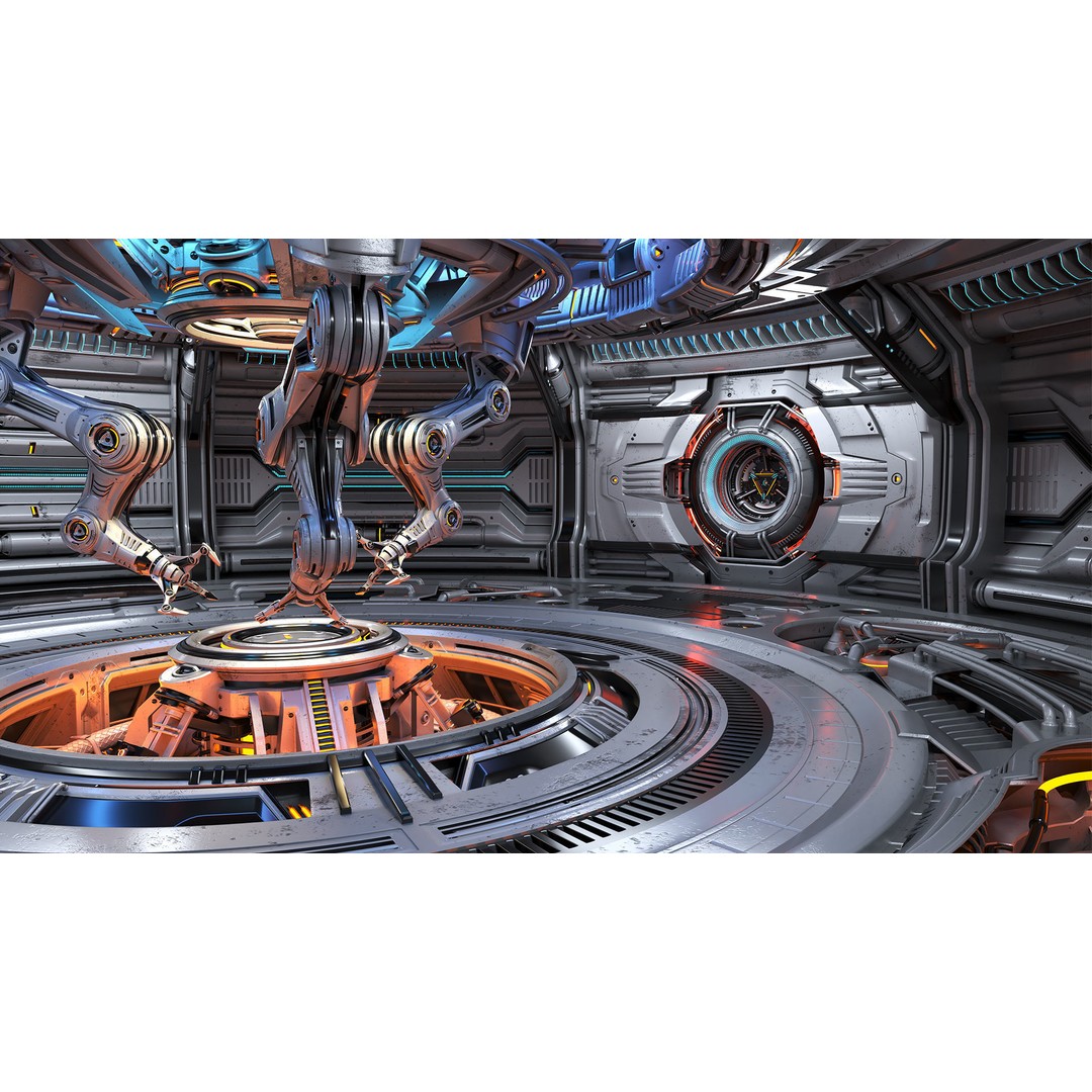 Sci-Fi Construction Lab 3D Model – Rigged, Subdivision Ready, FBX - View 3