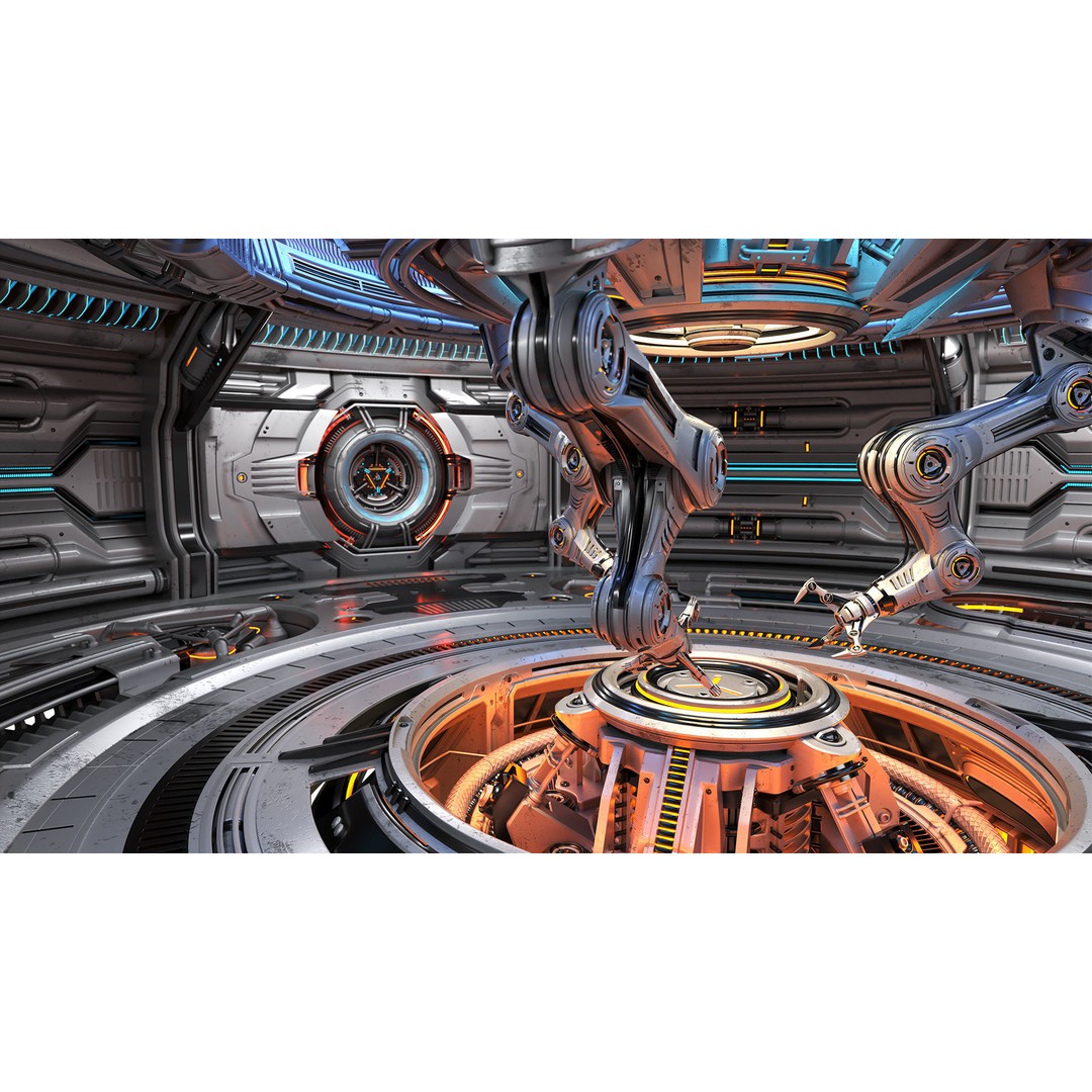 Sci-Fi Construction Lab 3D Model – Rigged, Subdivision Ready, FBX - View 8
