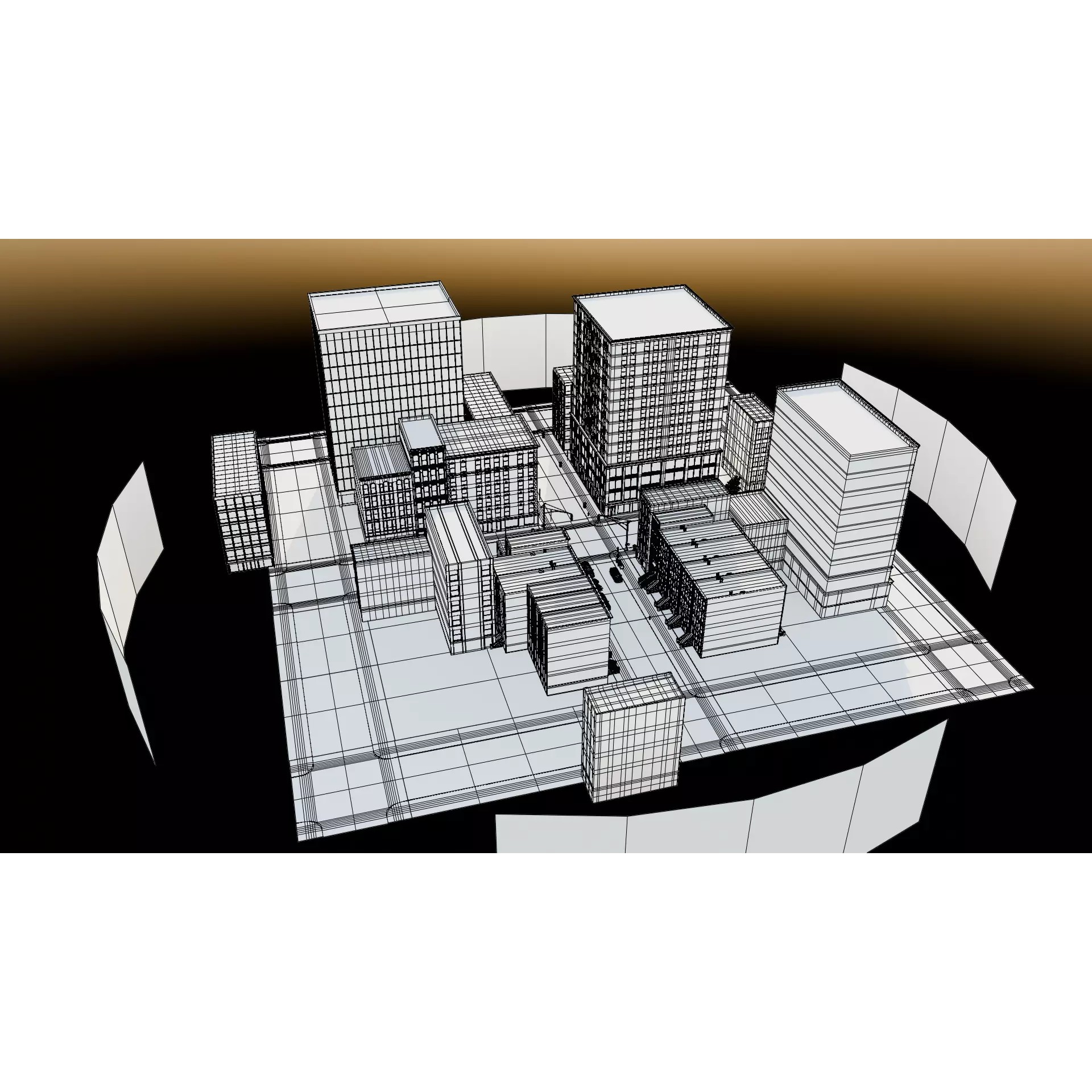 New York Block - Low-Poly Game-Ready 3D Model